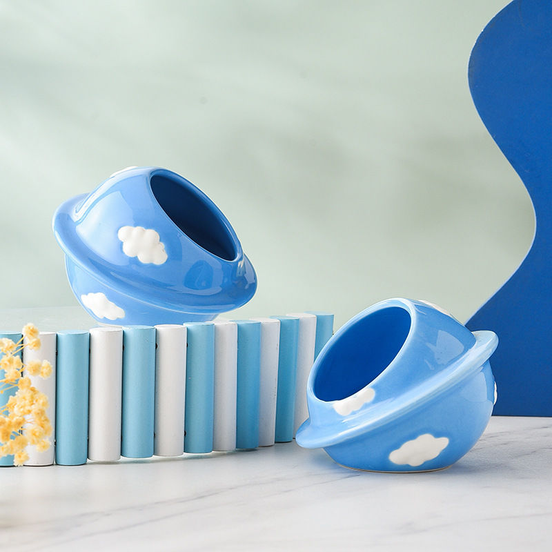 Breathable Planet Hamster Nest Ceramic Hideout for Small Pets 9.5*9.5*8cm