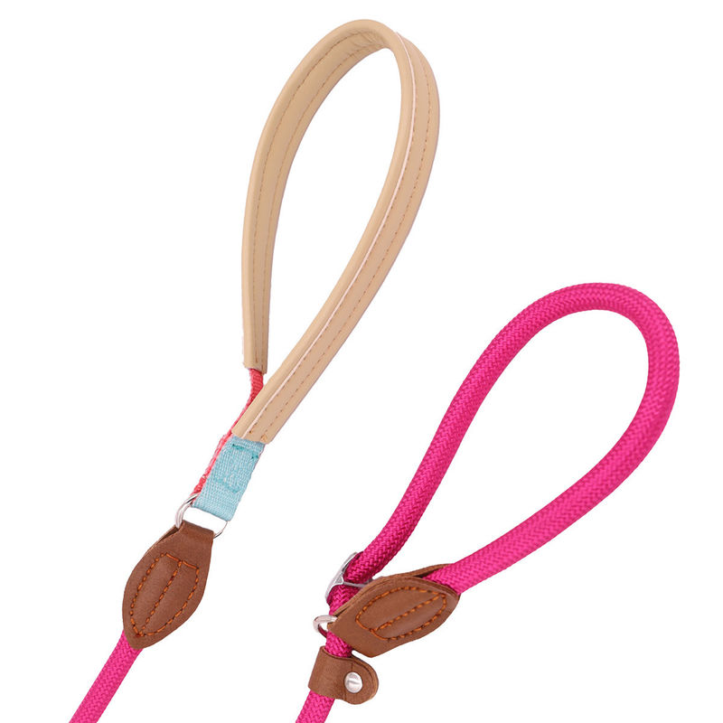 Anti-Pull Dog Leash with Padded Nylon and Leather Handle
